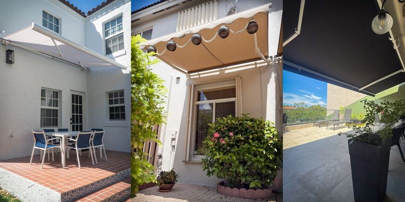 Modern patio with retractable awning